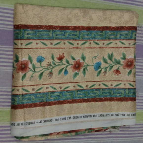 Upholstery Fabric By The Yard Tan Flowers Ann-Long Lee Dupont Stain Repellant - Picture 4 of 9